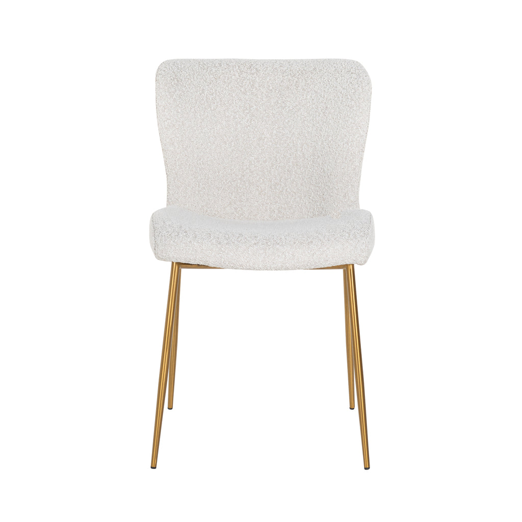 Stoel Odessa white curly / brushed gold