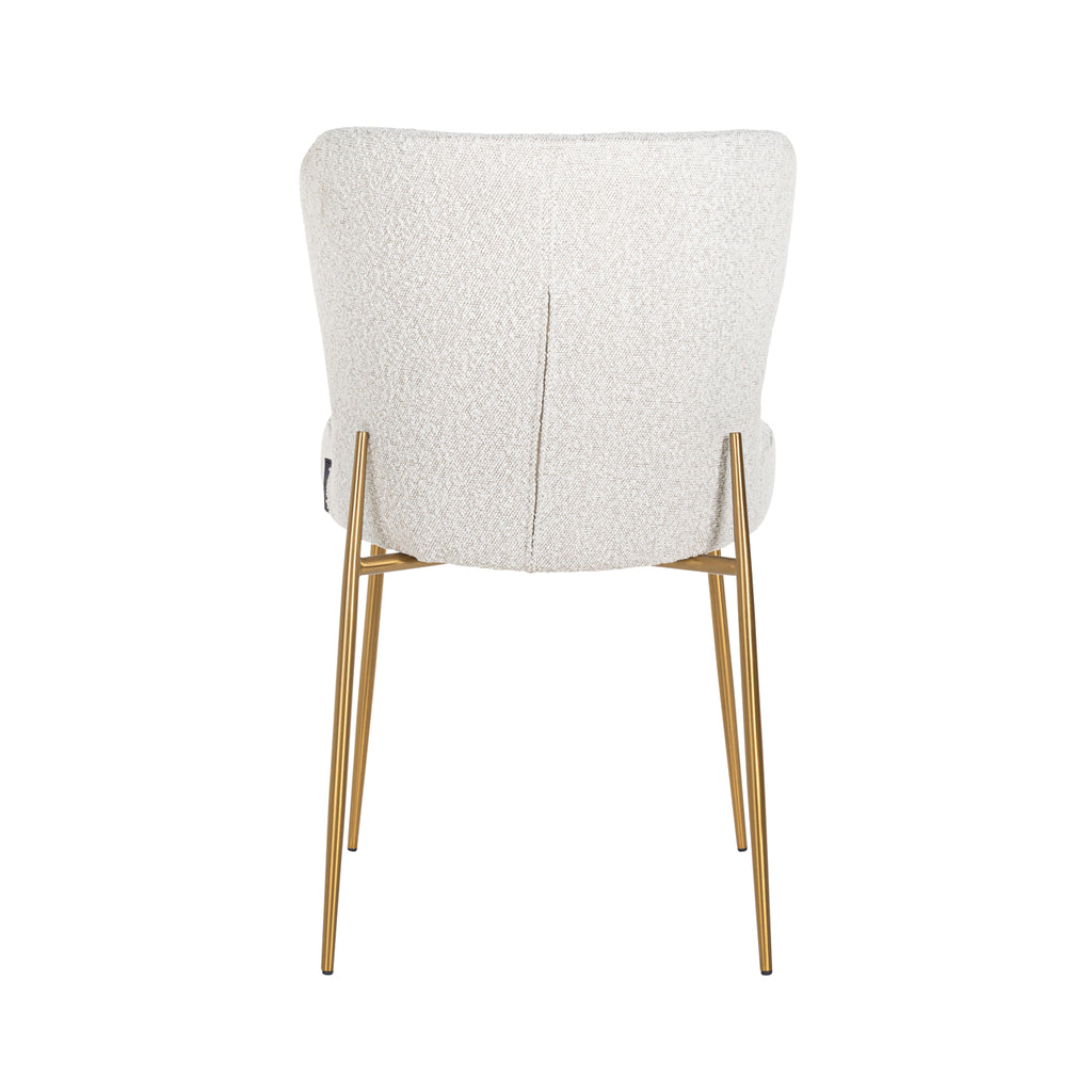 Stoel Odessa white curly / brushed gold