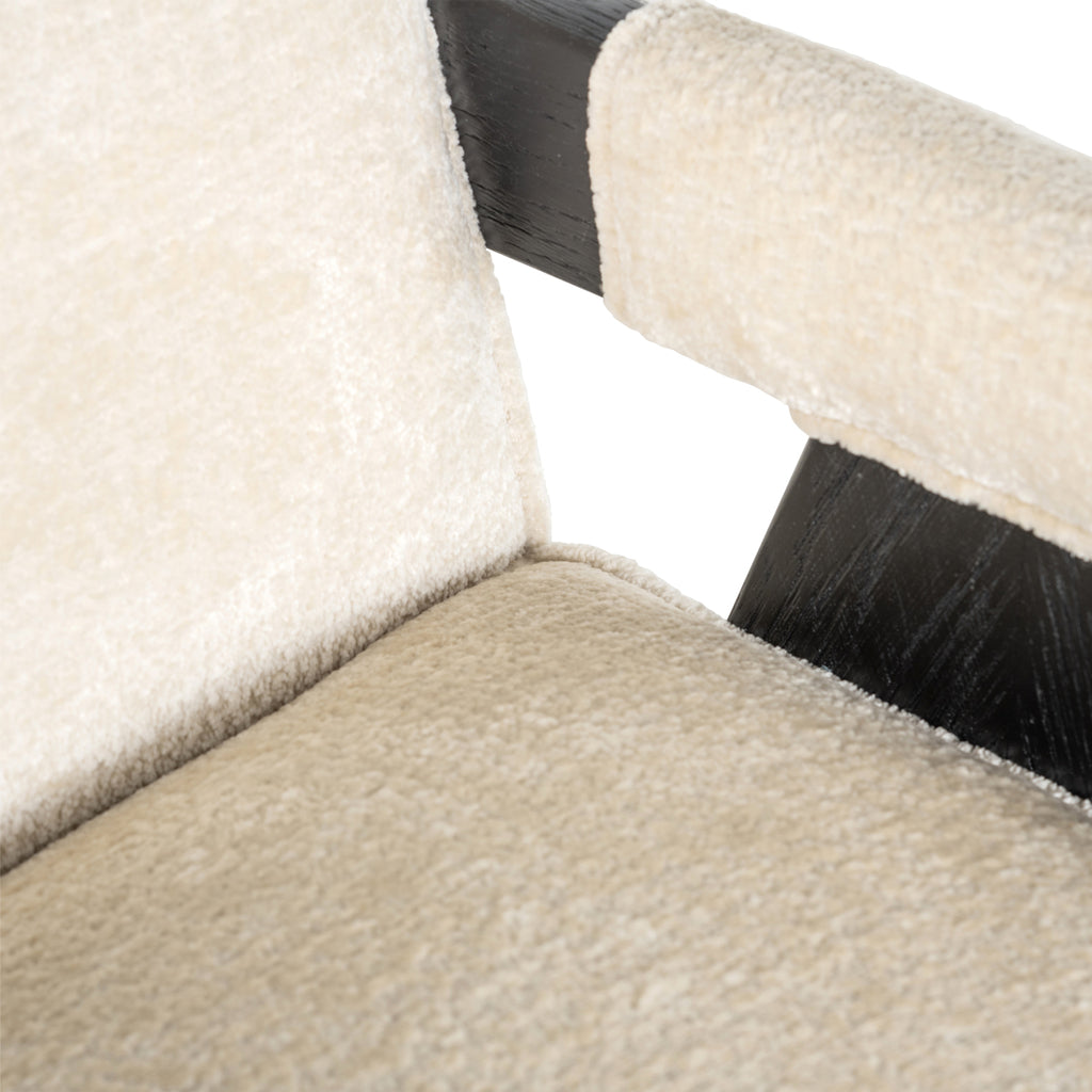 Chaise Cooper en chenille blanche