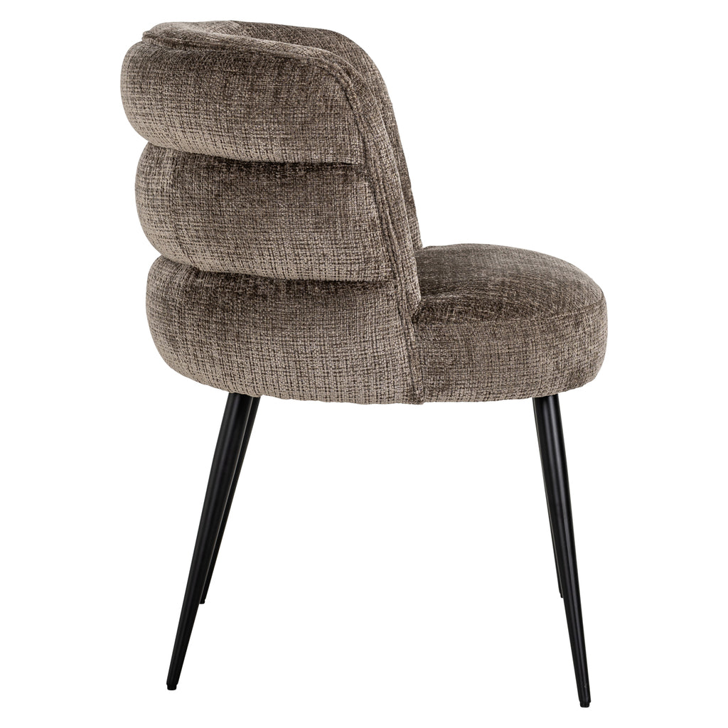 Chaise Stella en chenille pierre