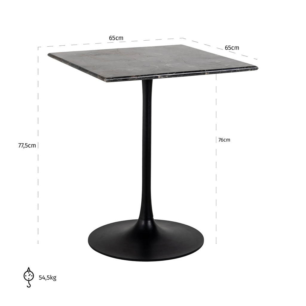 Table de bistrot Carlten noire carrée