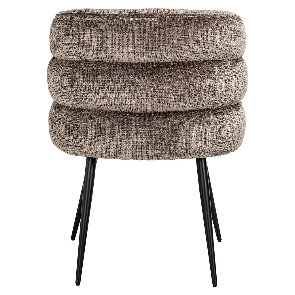 Chaise Stella en chenille pierre