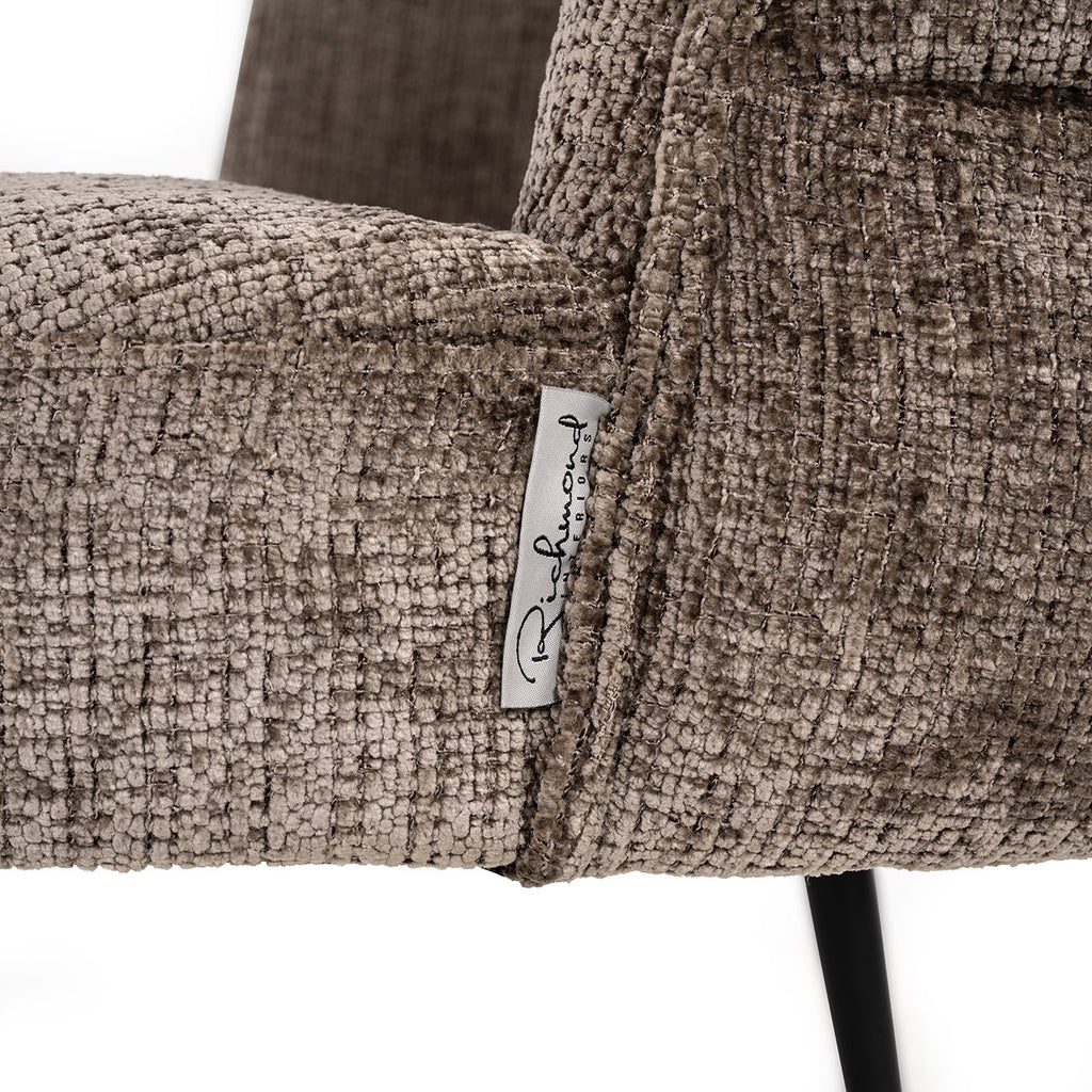 Chaise Stella en chenille pierre