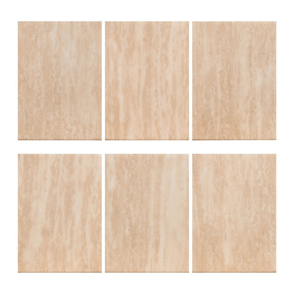 Eettafel Fictus 140Ø Kunsttravertin (Beige)