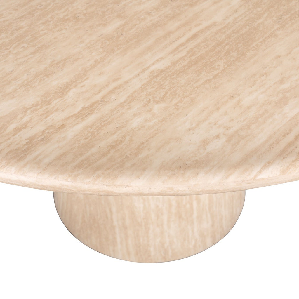 Eettafel Fictus 140Ø Kunsttravertin (Beige)
