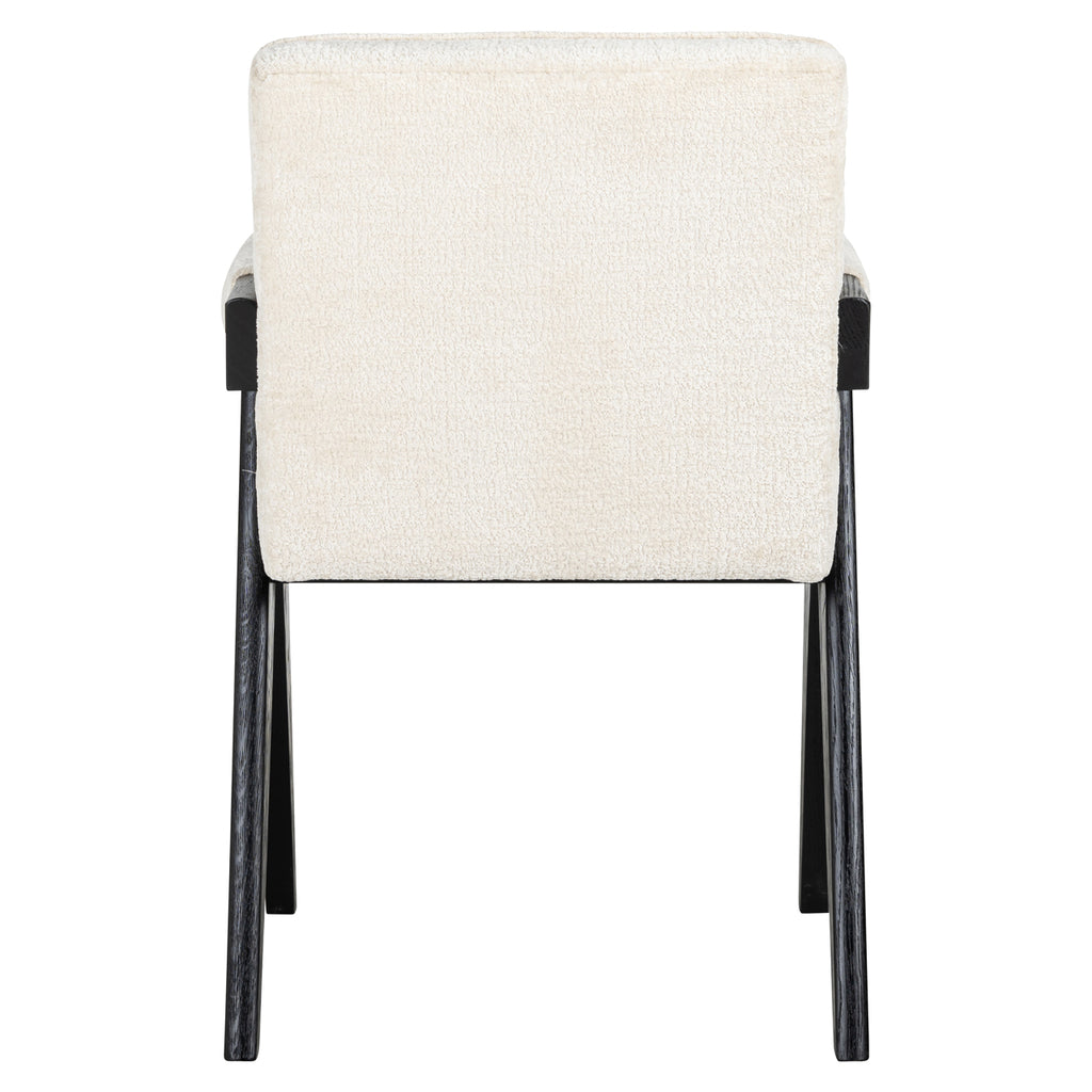 Chaise Cooper en chenille blanche
