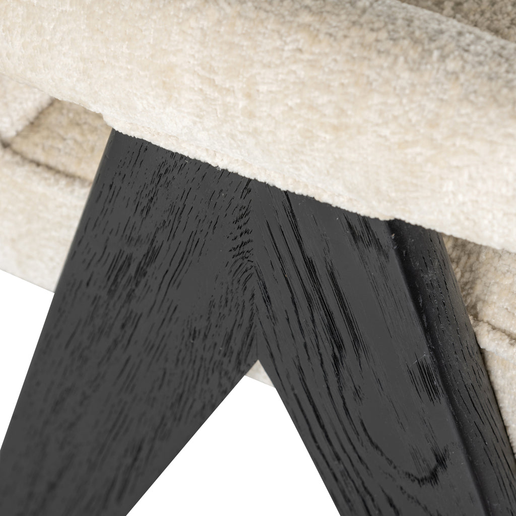 Chaise Cooper en chenille blanche