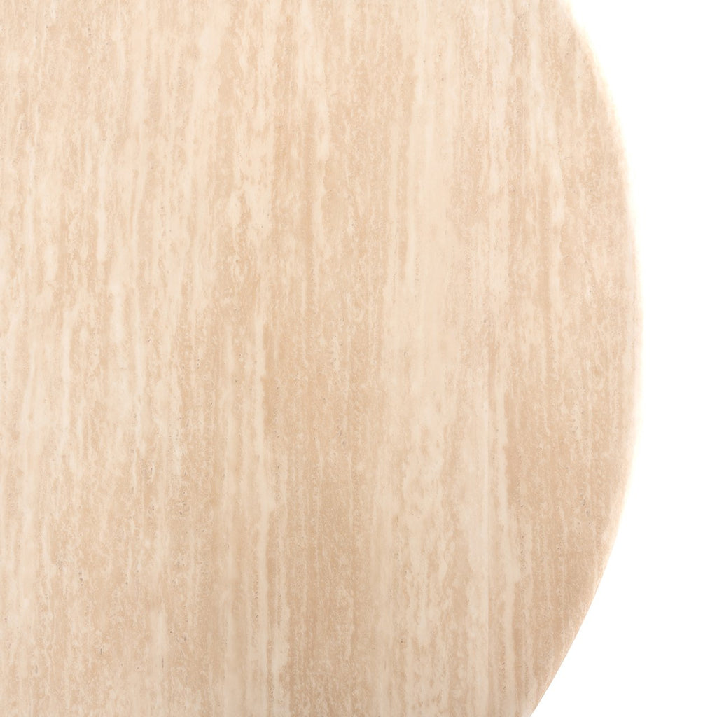 Eettafel Fictus 140Ø Kunsttravertin (Beige)