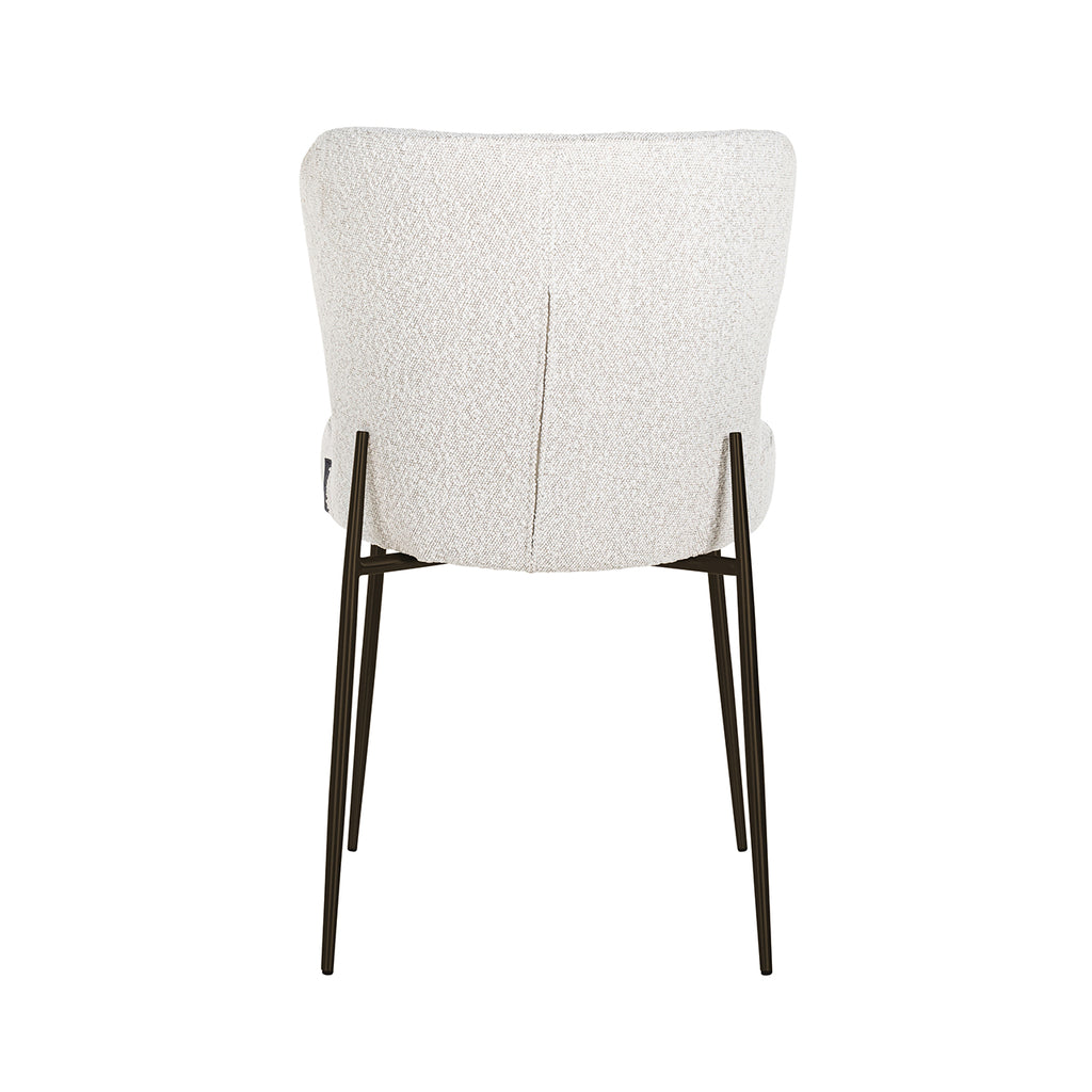 Chaise Darby blanc bouclé / noir