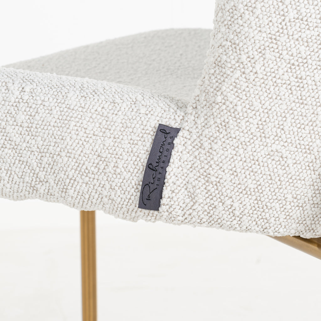Stoel Odessa white curly / brushed gold