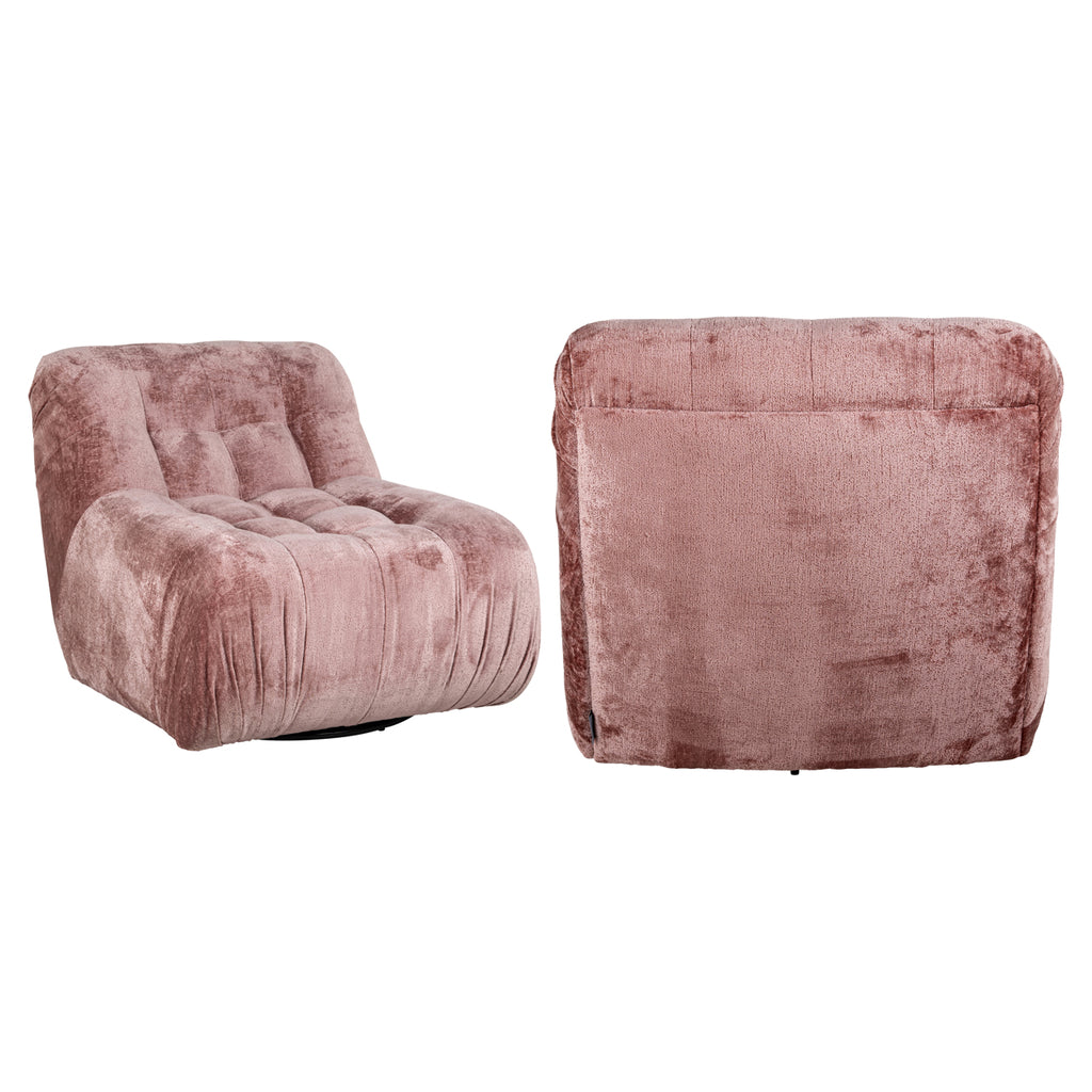 Draaifauteuil Rosy rose chenille