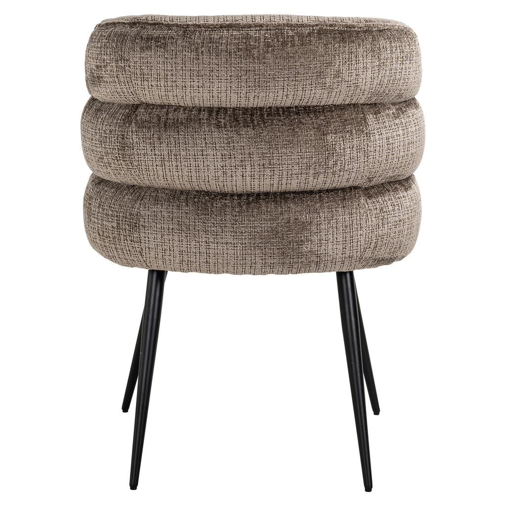 Chaise Stella en chenille pierre