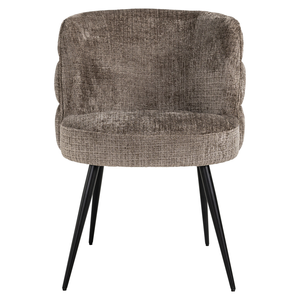 Chaise Stella en chenille pierre