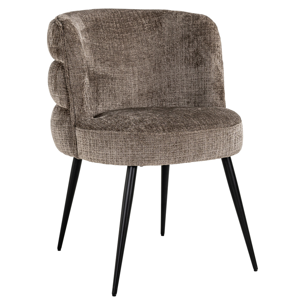 Chaise Stella en chenille pierre