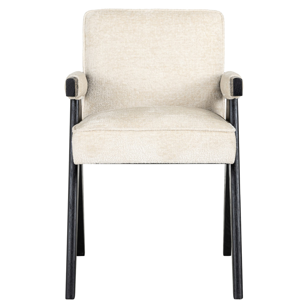 Chaise Cooper en chenille blanche