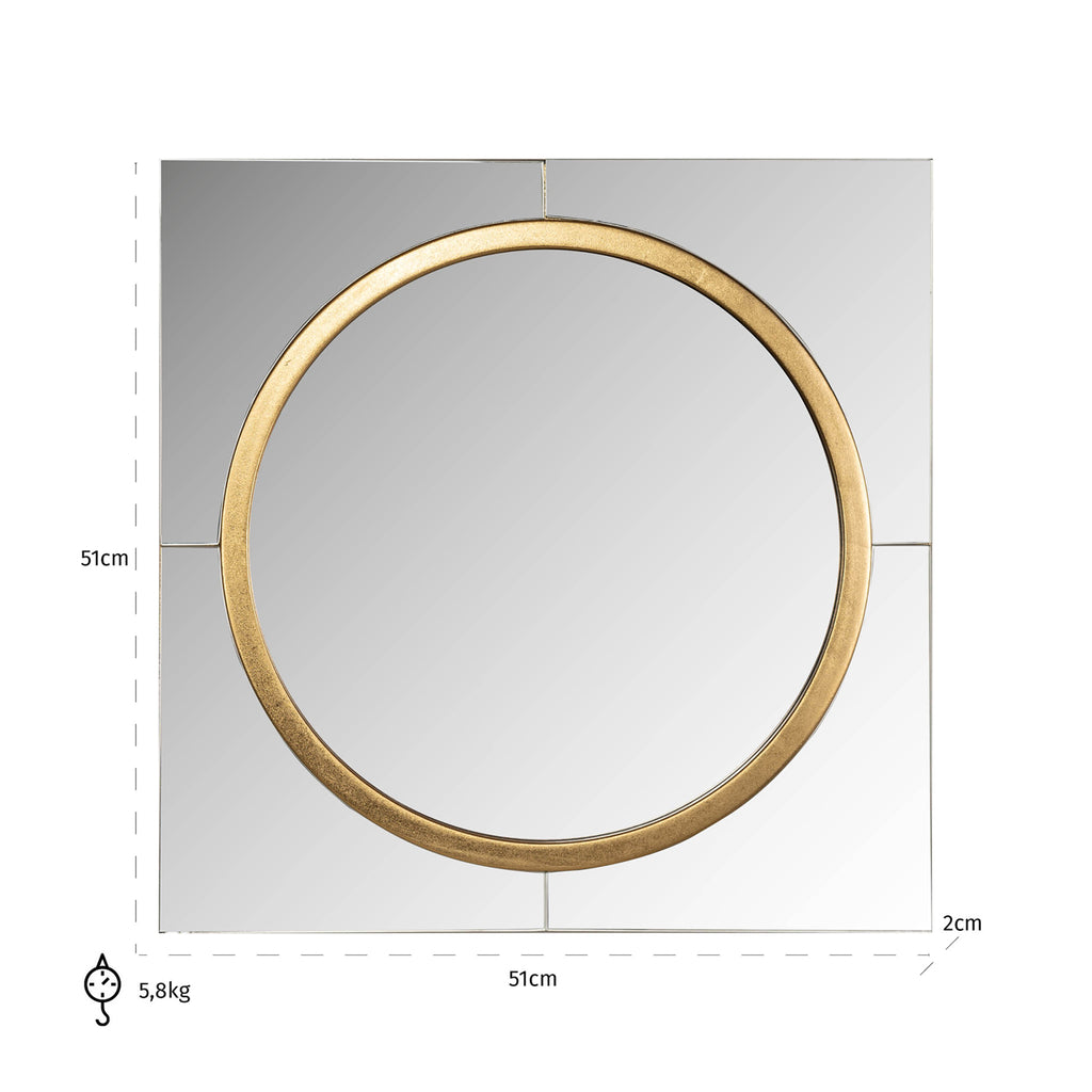 Miroir rond doré Briana