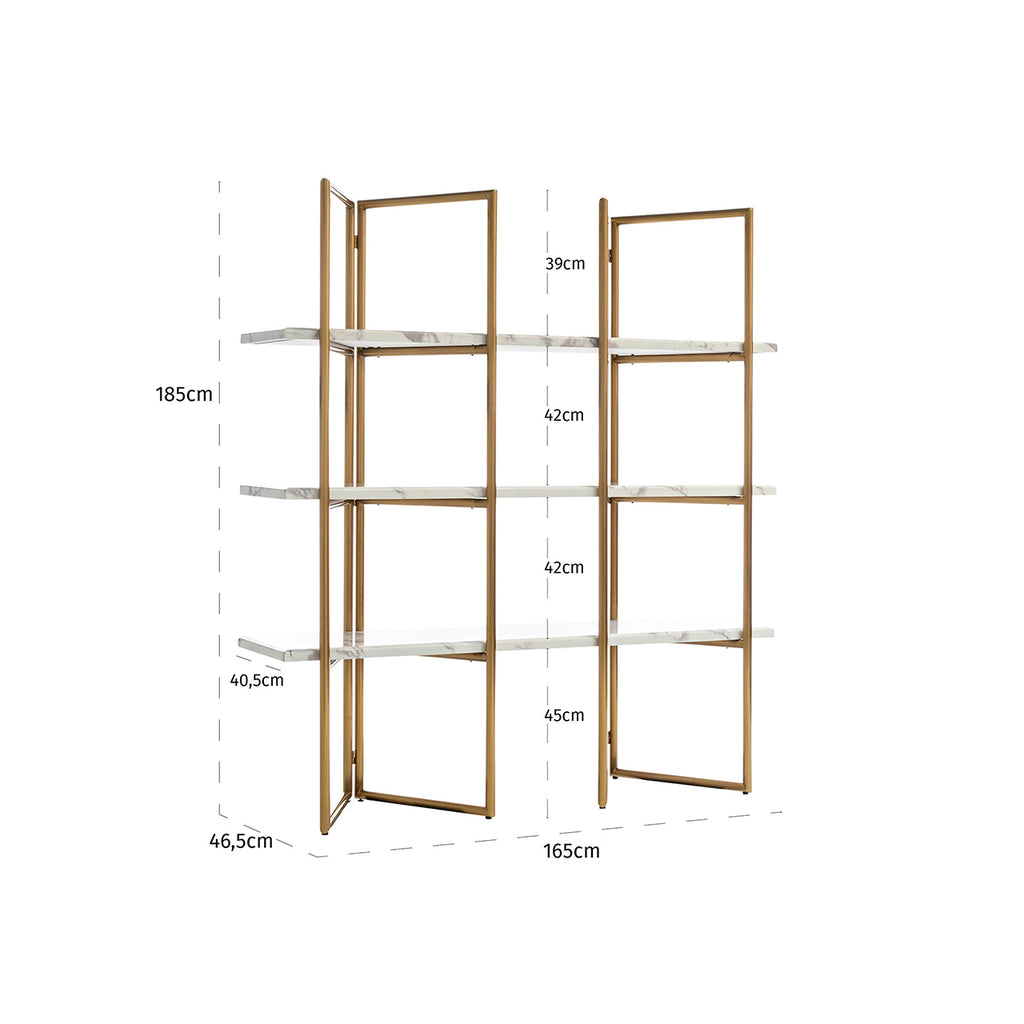 Wandkast Lagrand gold met 3 planken