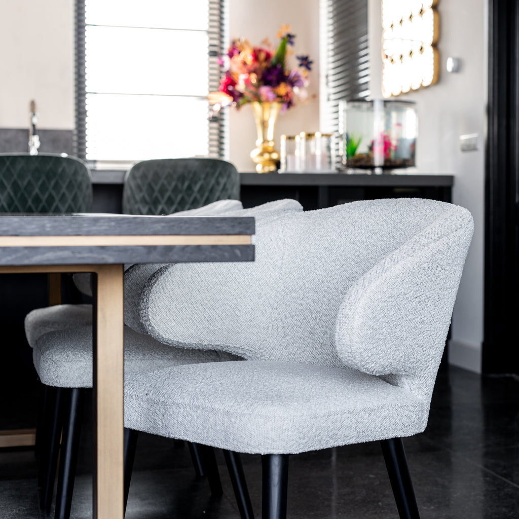 Stoel Indigo white bouclé