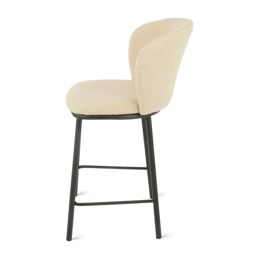 Loa Bouclé Taupe Bar Stool