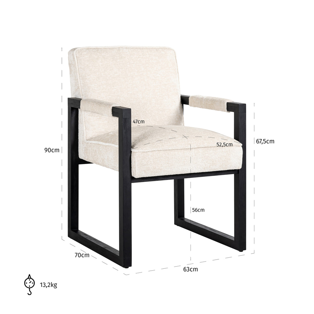 Stoel Beck blanc chenille