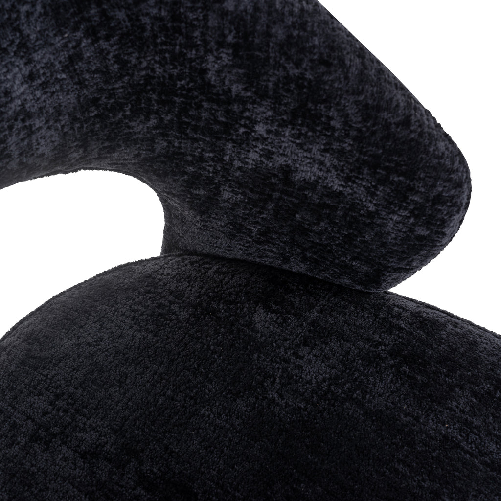 Chaise Savoy en chenille noire