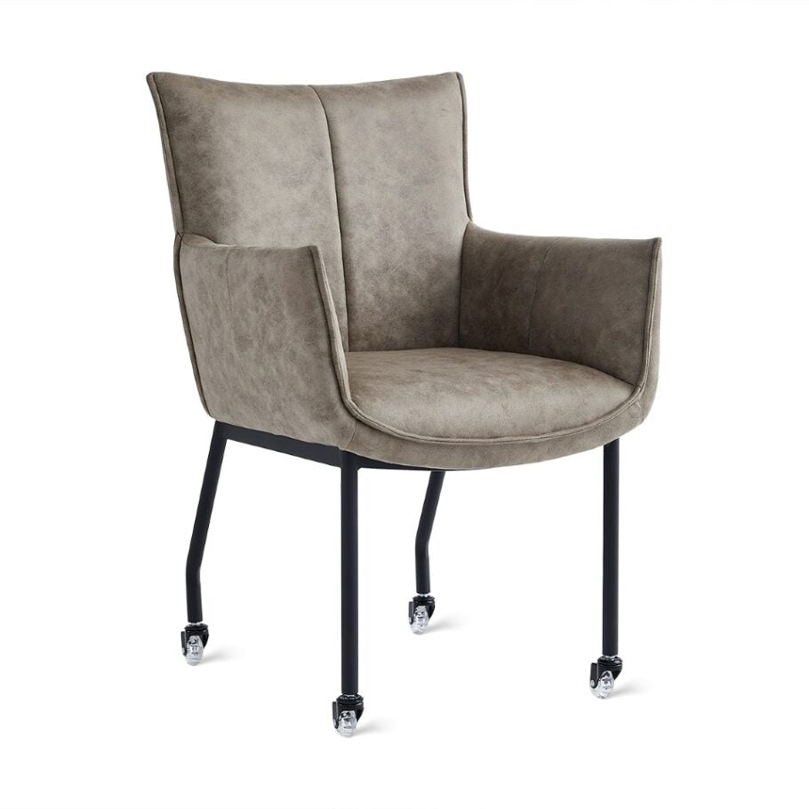 Dining chair Thomas - Micro leather Taupe