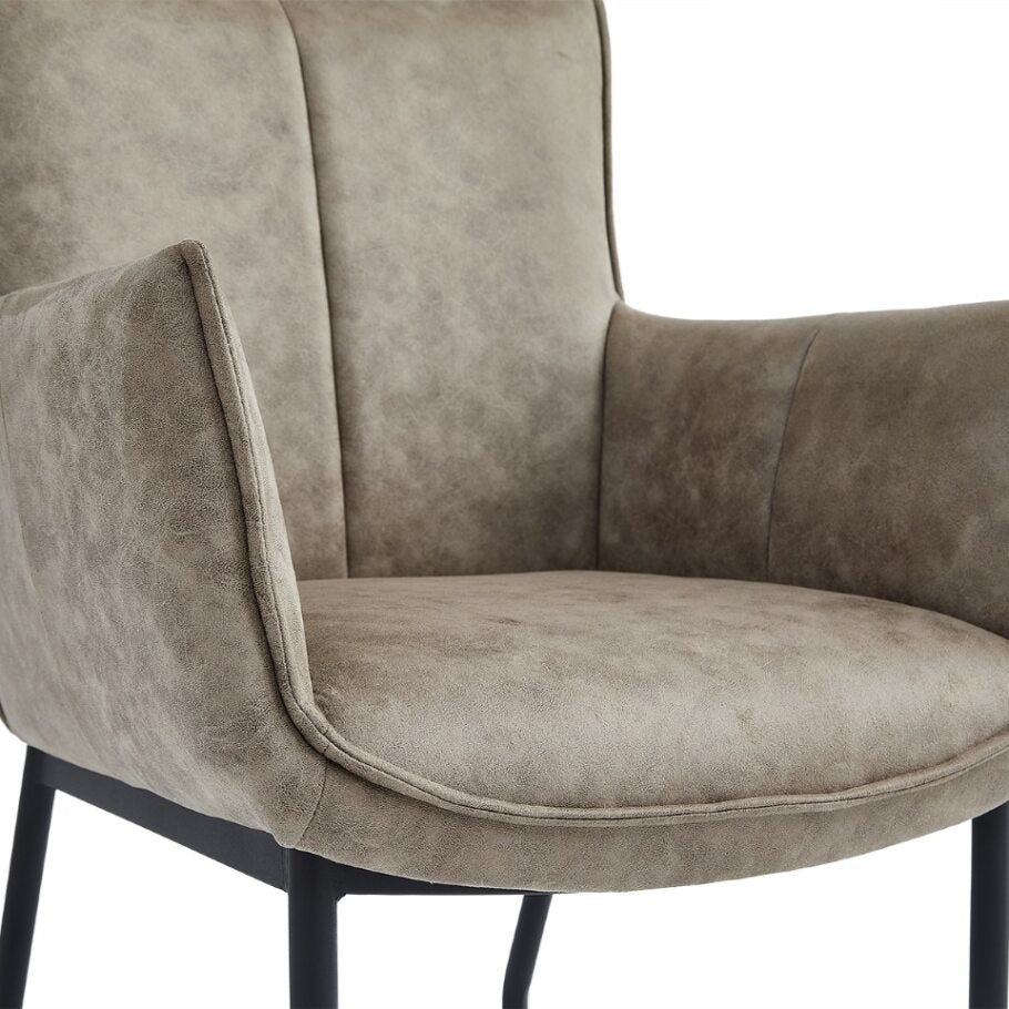 Dining chair Thomas - Micro leather Taupe