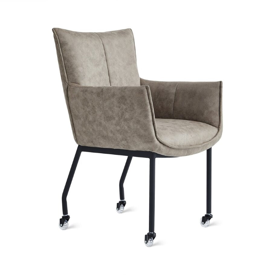 Dining chair Thomas - Micro leather Taupe