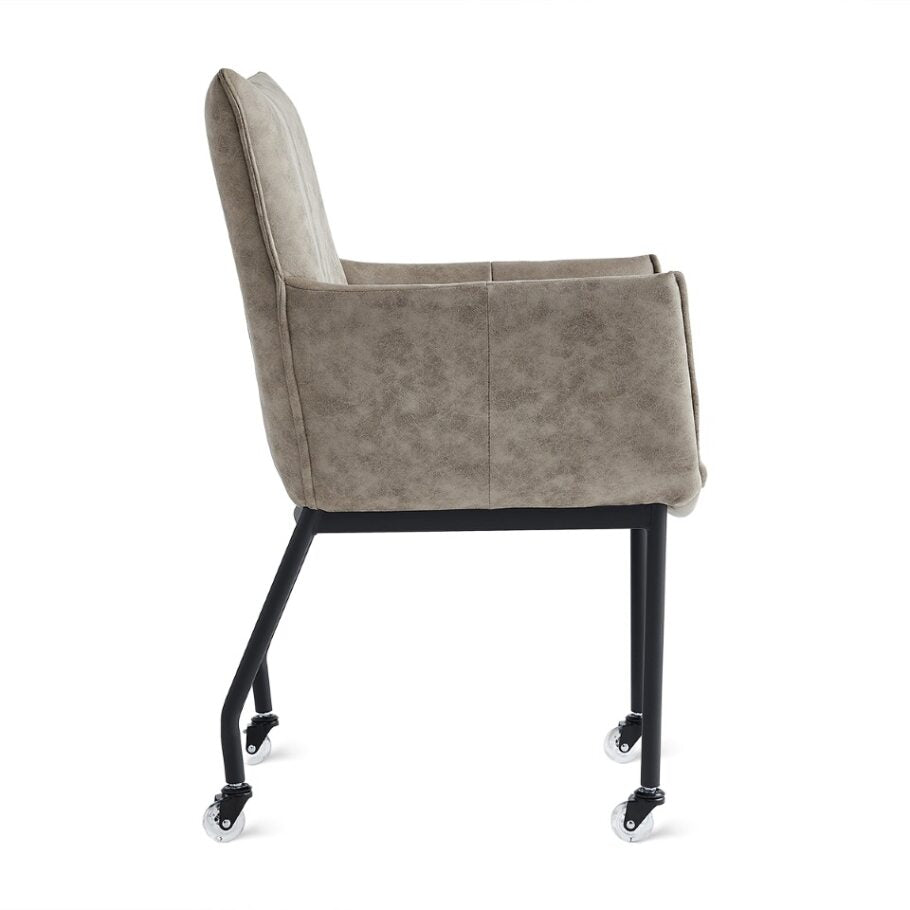 Dining chair Thomas - Micro leather Taupe
