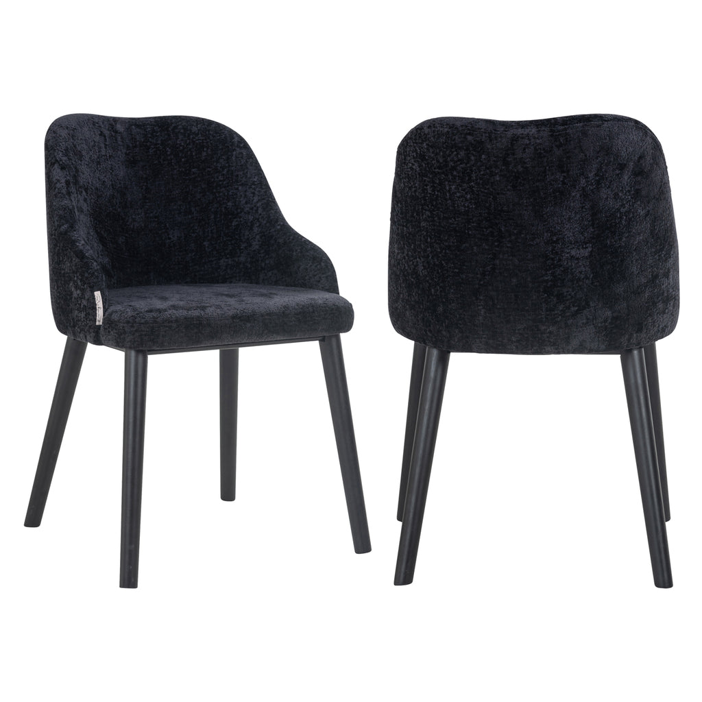 Stuhl Twiggy schwarzes Chenille