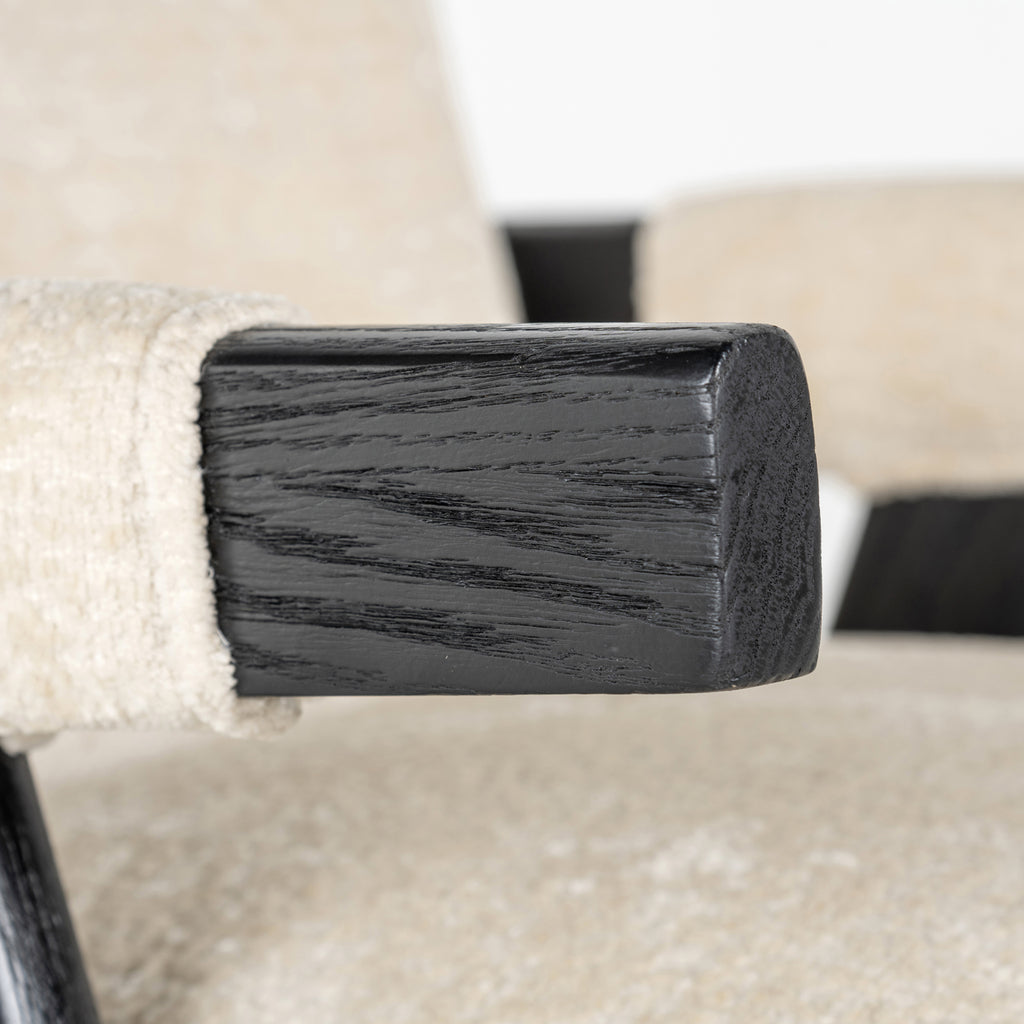 Chaise Cooper en chenille blanche