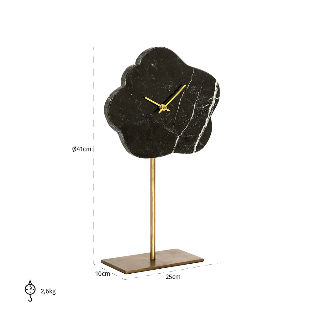 Horloge Bram avec support (Noir/or)