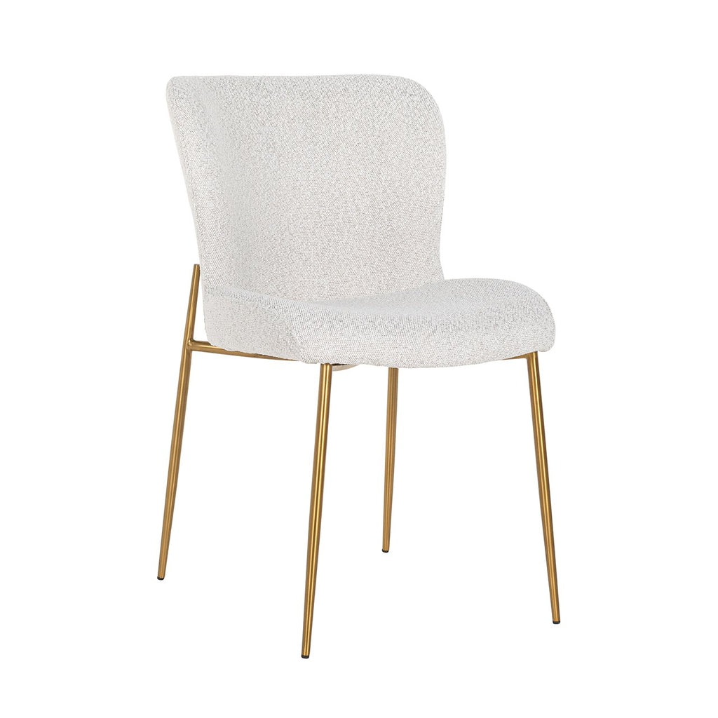Stoel Odessa white curly / brushed gold