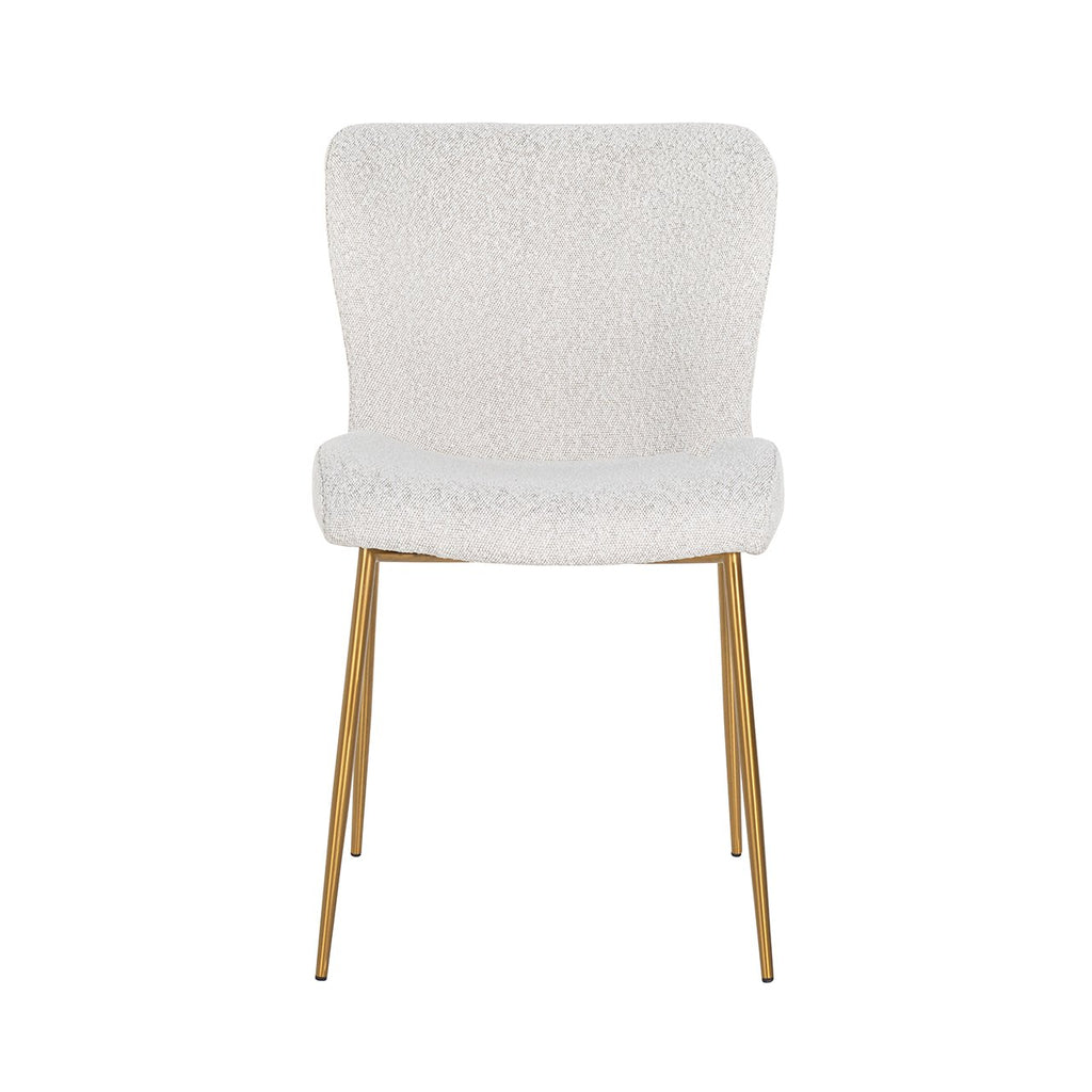Stoel Odessa white curly / brushed gold