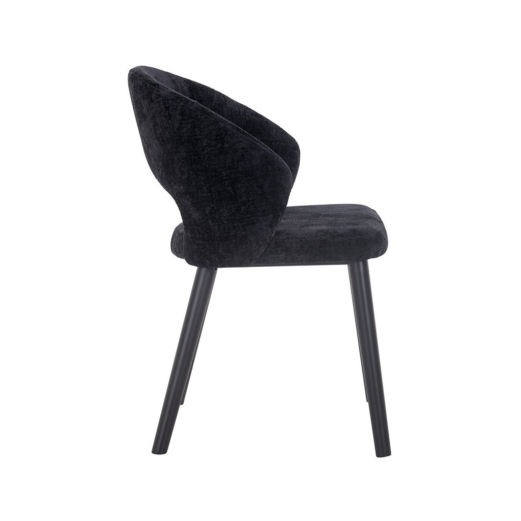 Chaise Savoy en chenille noire