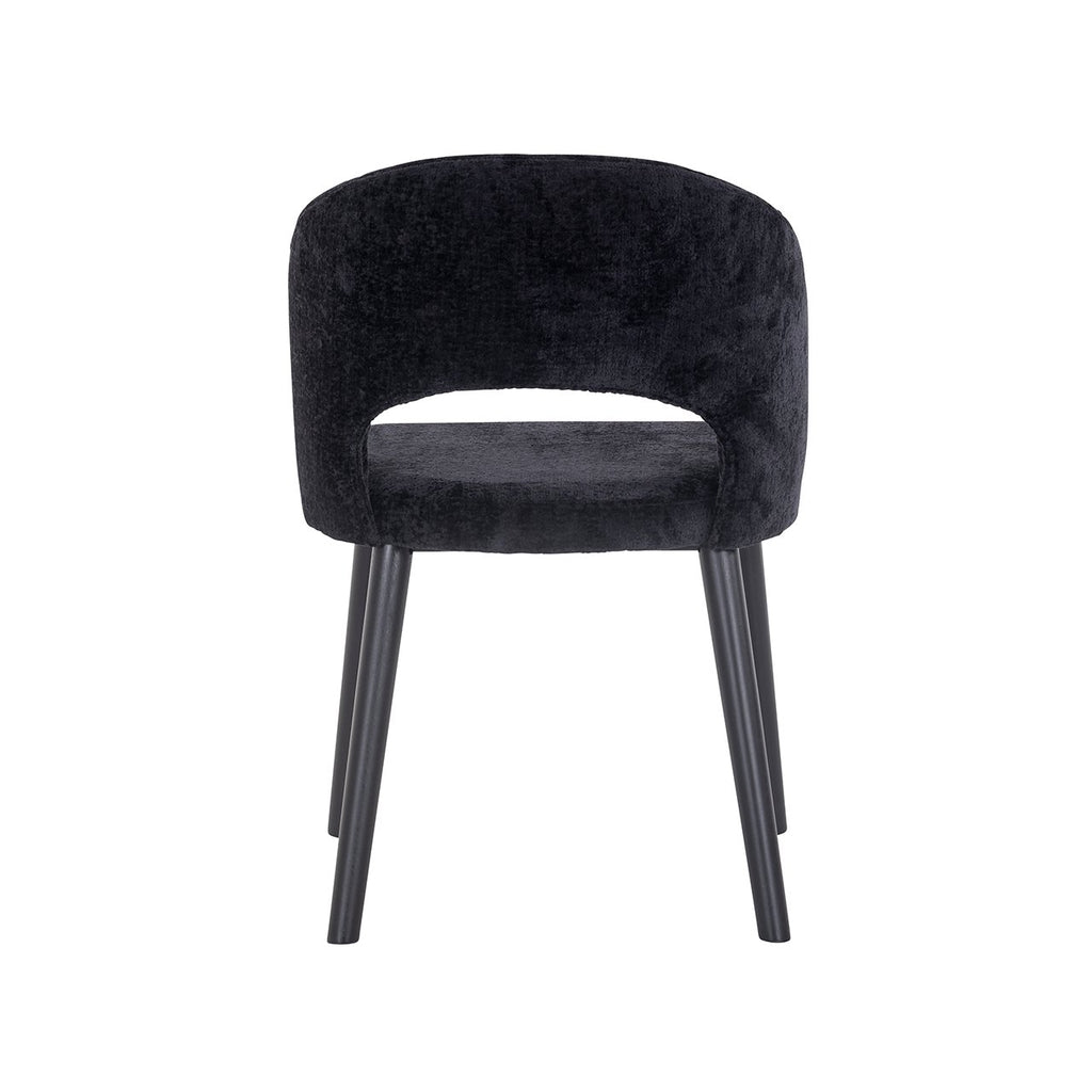 Chaise Savoy en chenille noire
