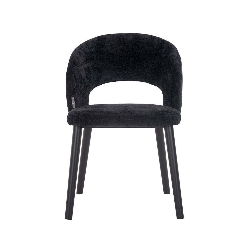 Chaise Savoy en chenille noire