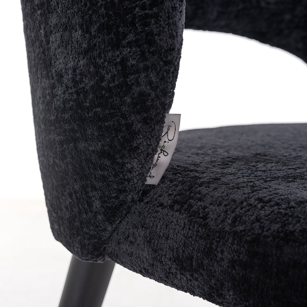 Chaise Savoy en chenille noire