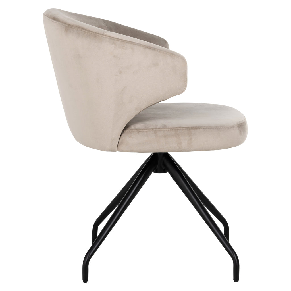 Draaistoel Milly khaki velvet