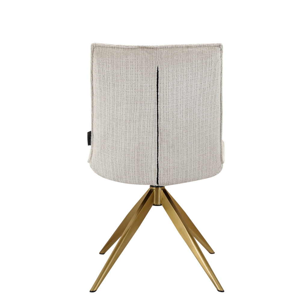 Fauteuil pivotant Dakota en chenille beige