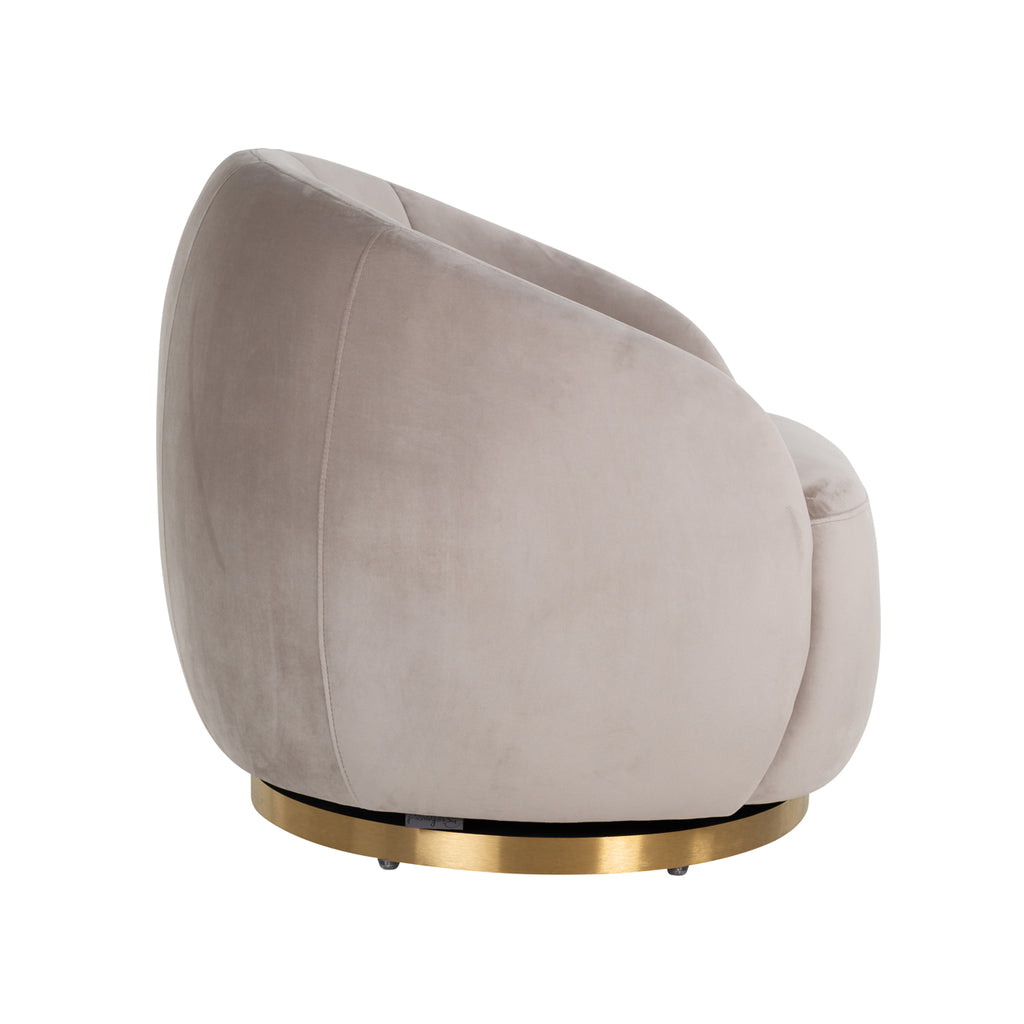 Draaifauteuil Jago velours kaki / or brossé