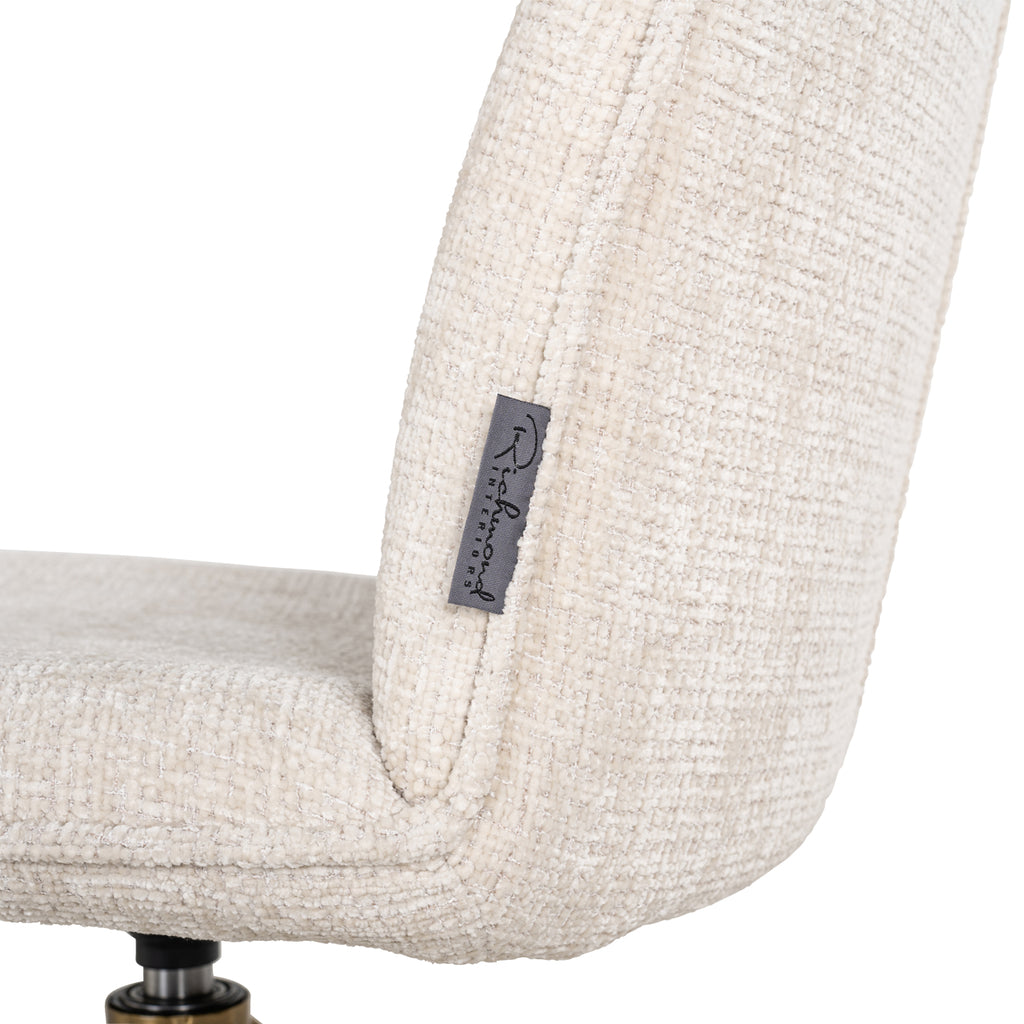 Fauteuil pivotant Dakota en chenille beige