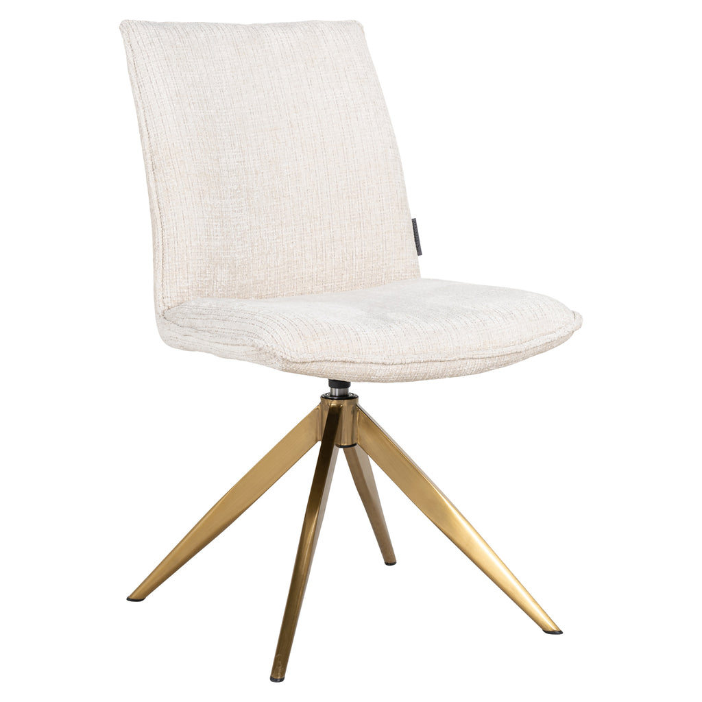 Fauteuil pivotant Dakota en chenille beige