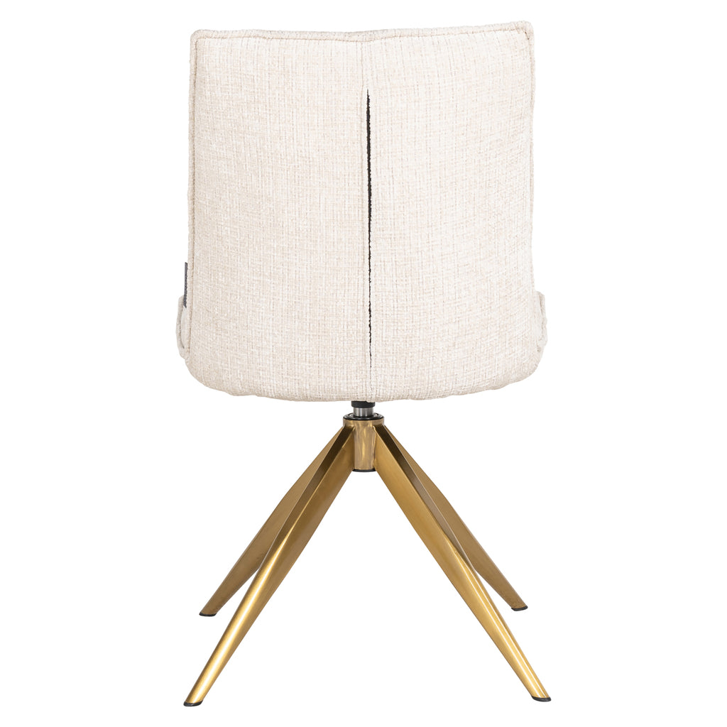 Fauteuil pivotant Dakota en chenille beige