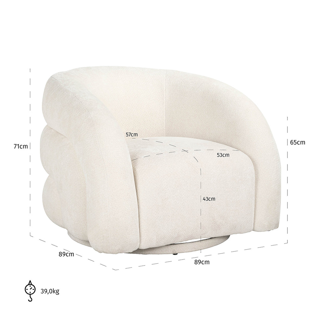 Fauteuil pivotant Arcus licorne blanc