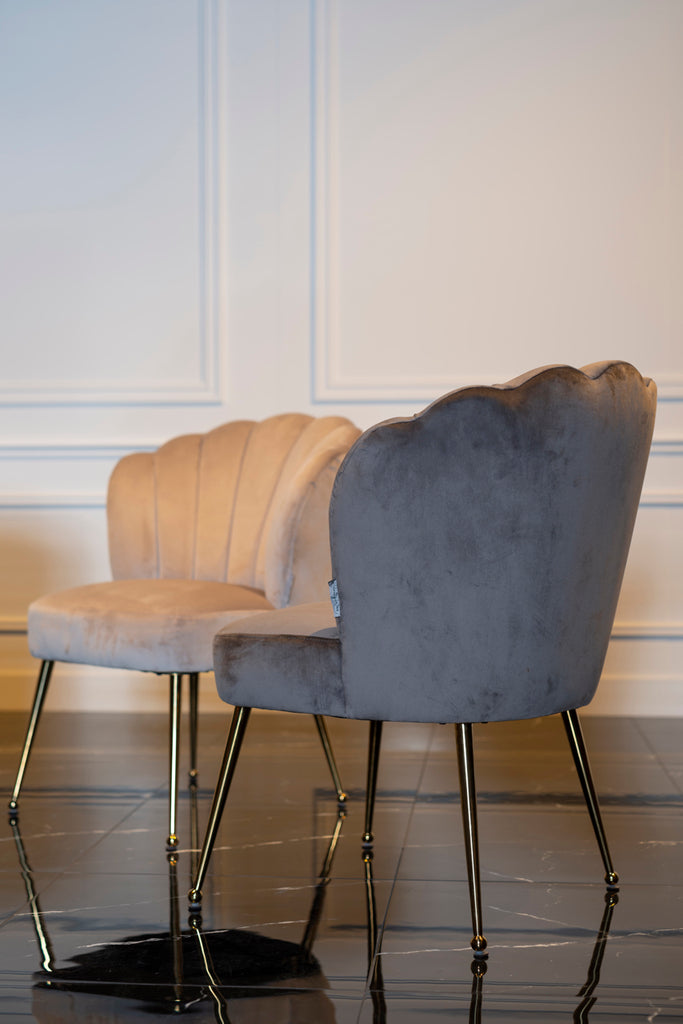 Stoel Pippa khaki velvet / gold