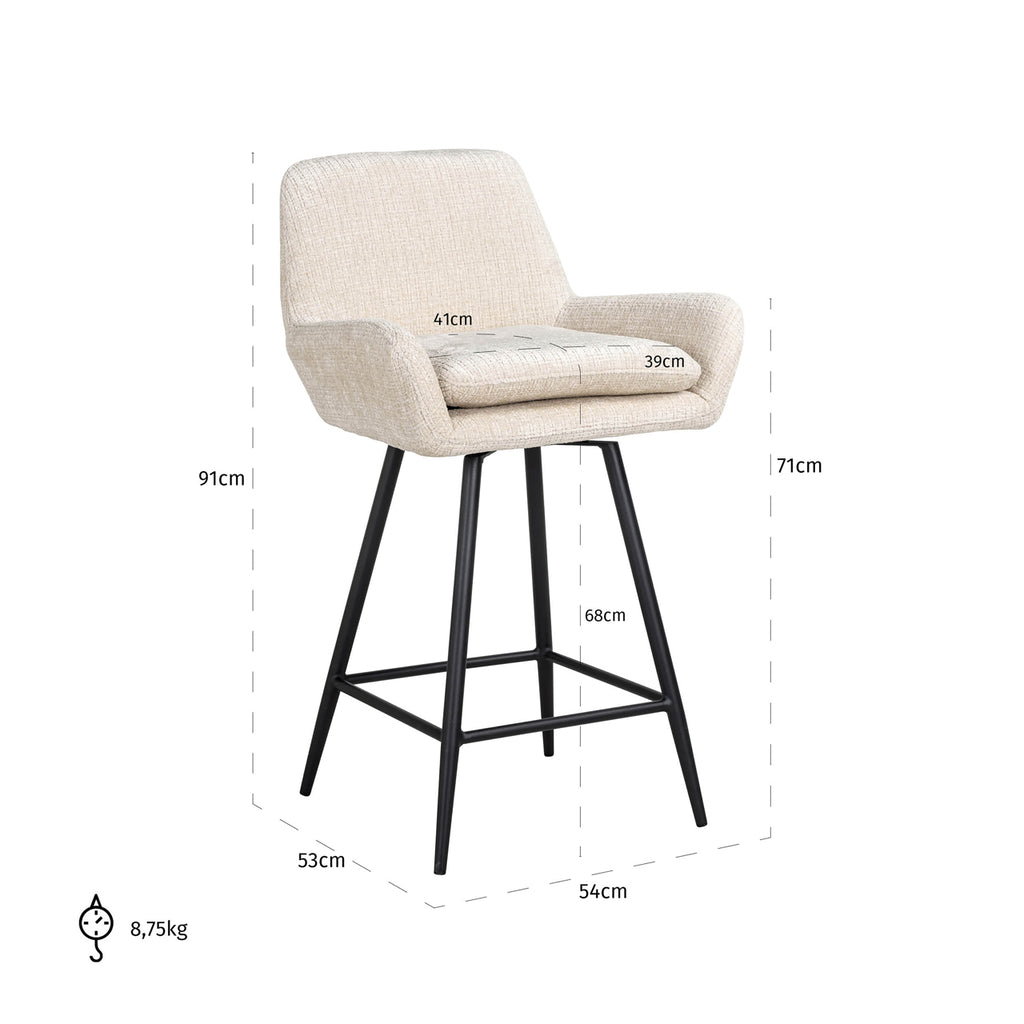 Counterstuhl Linsey beige Chenille