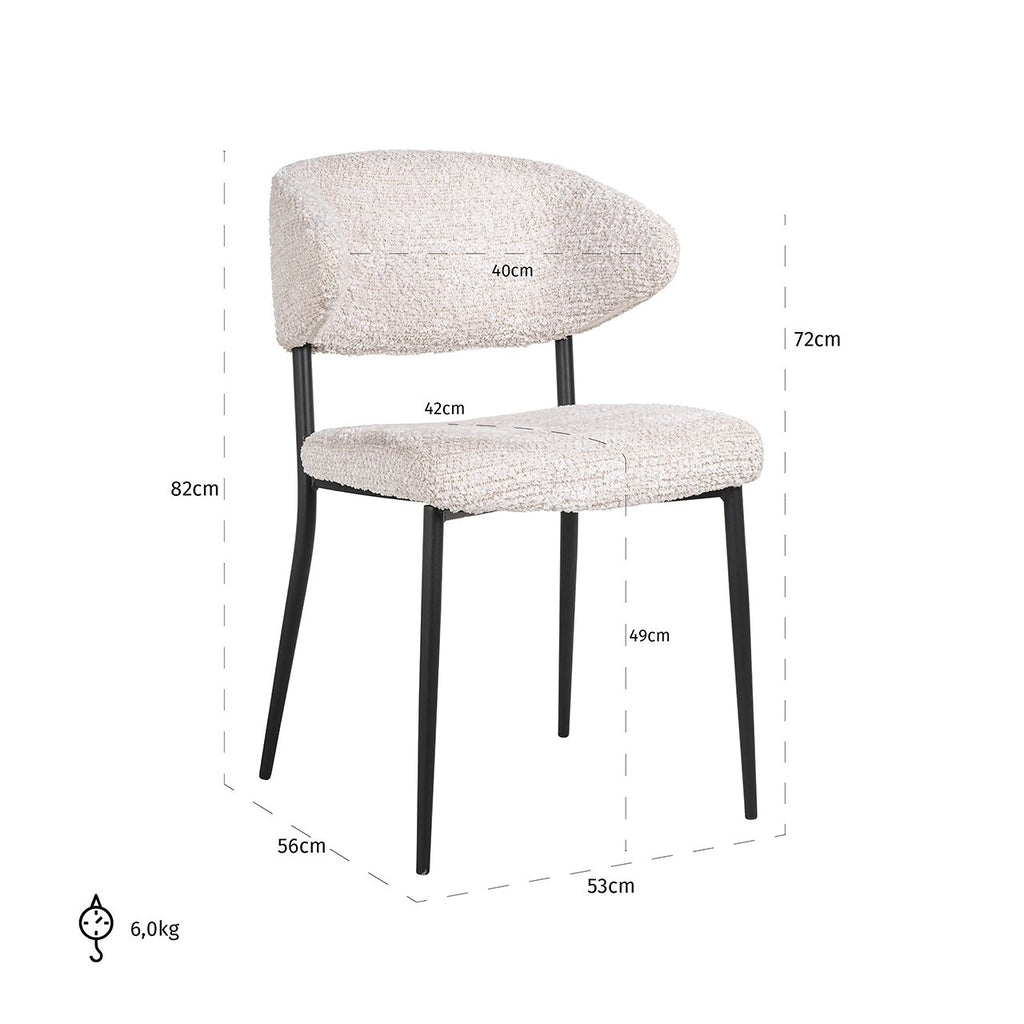 Chaise Bea (ensemble de 2) Crème Lovely