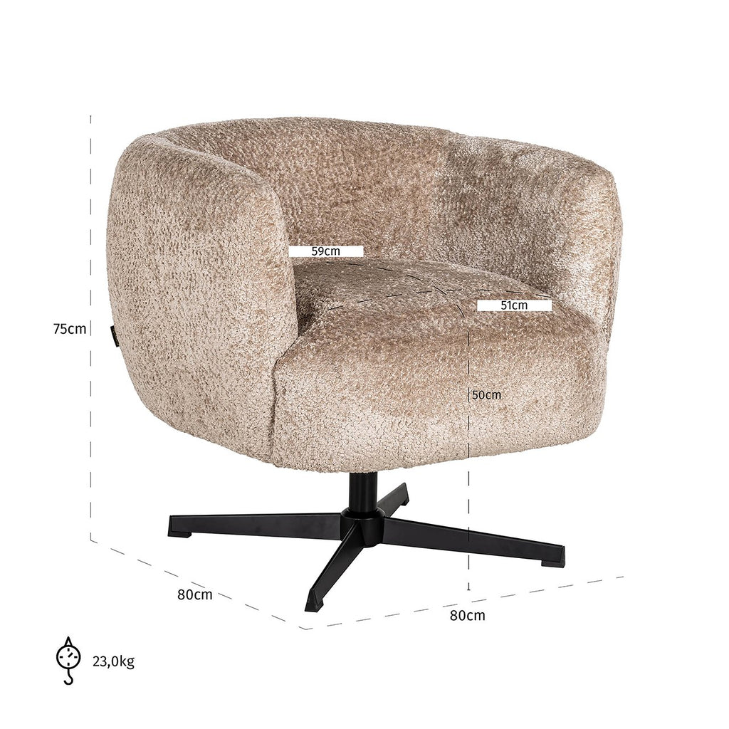 Draaifauteuil Estelle Sheep Nature