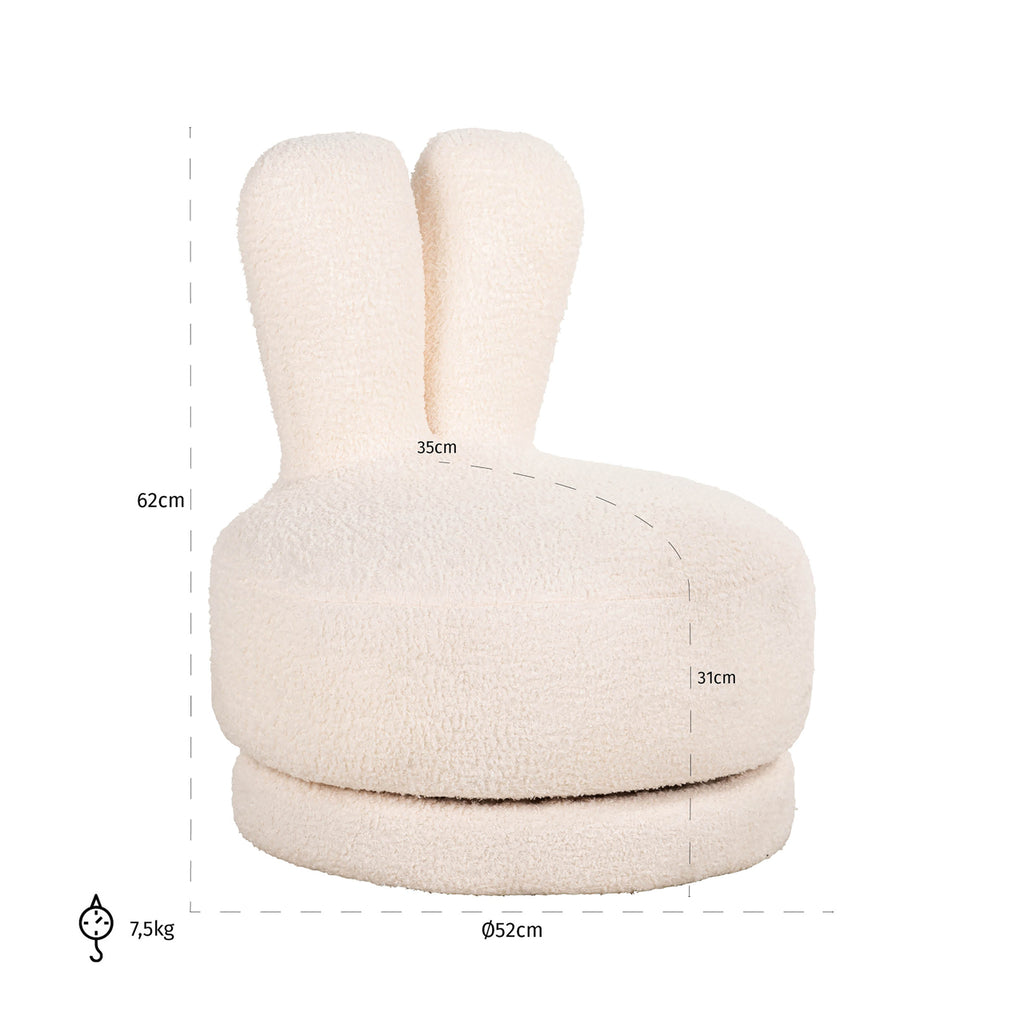 Kinderstoel Bunny white teddy